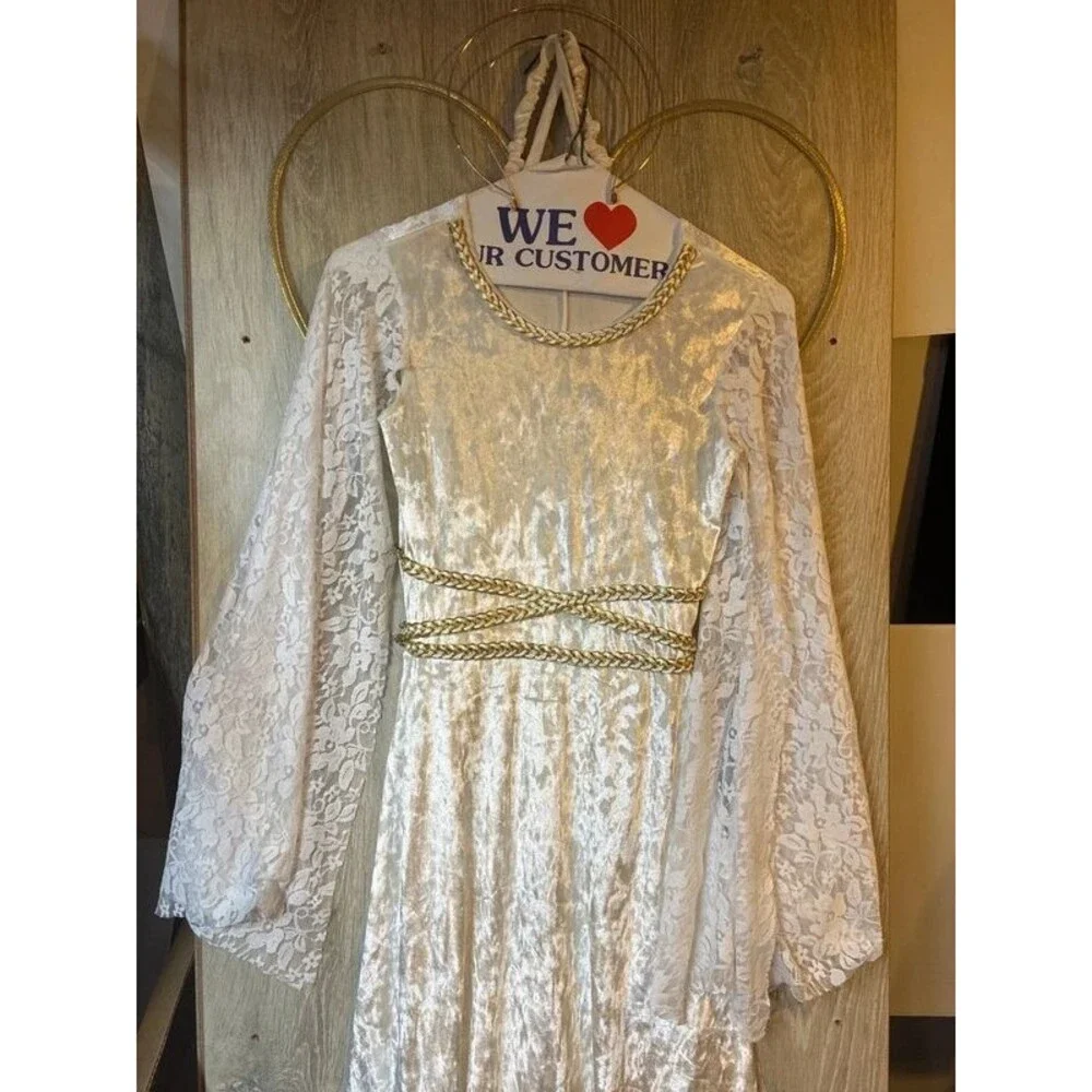 Girls Angel costume Medium 10-12yrs with halo & wings